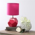 All The Rages All the Rages LT2065-PNK Simple Designs Round Prism Mini Table Lamp with Matching Fabric Shade; Pink LT2065-PNK